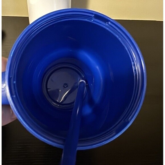 2 in 1 Portable Blue Popcorn Candy Party Holiday Drink Mix Cup w/ Handle NEW - Picture 3 of 6